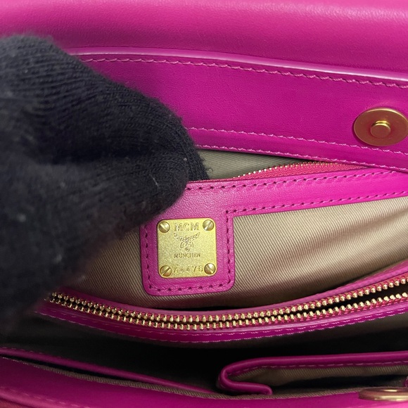 Five (5) Compartments MCM Fuchsia Satchel Bag - Picture 10 of 14